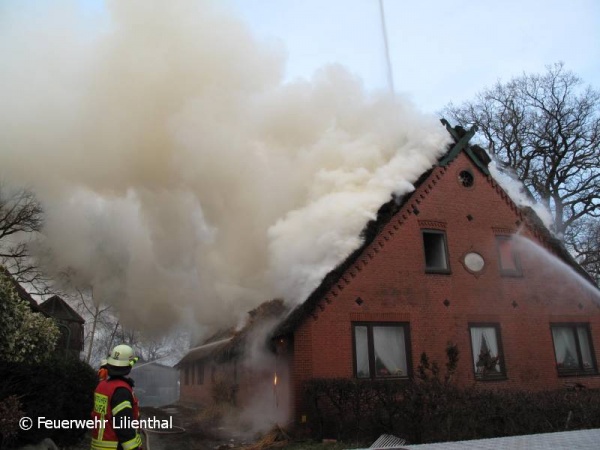Dachstuhlbrand 6. Februar 2014 in Lilienthal